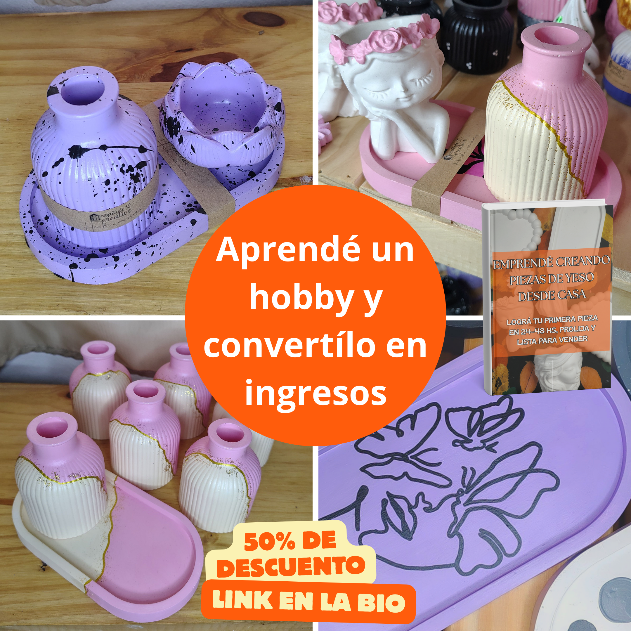 Guía creativa de yeso + 3 bonos: generá ingresos desde casa